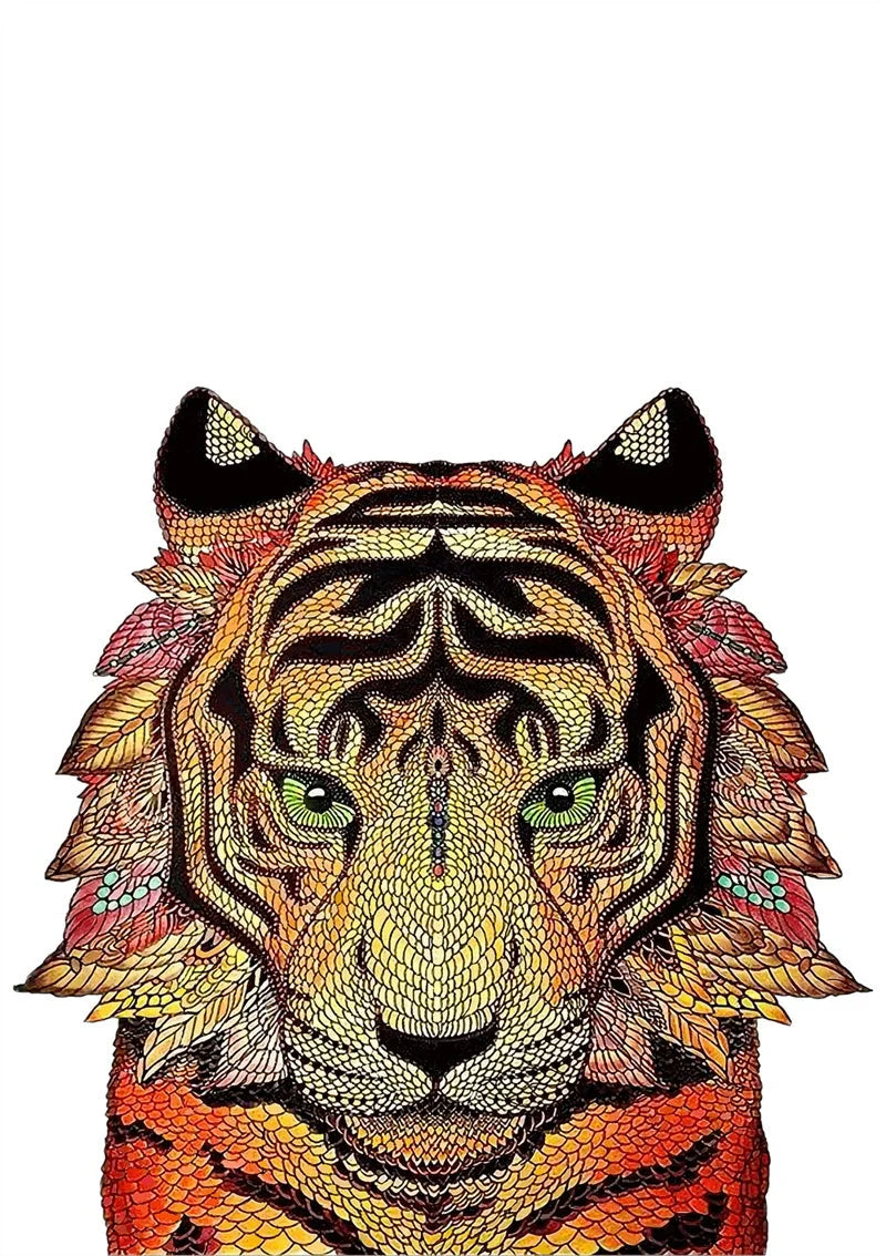 Colourful animal-shaped wooden jigsaw puzzles for children