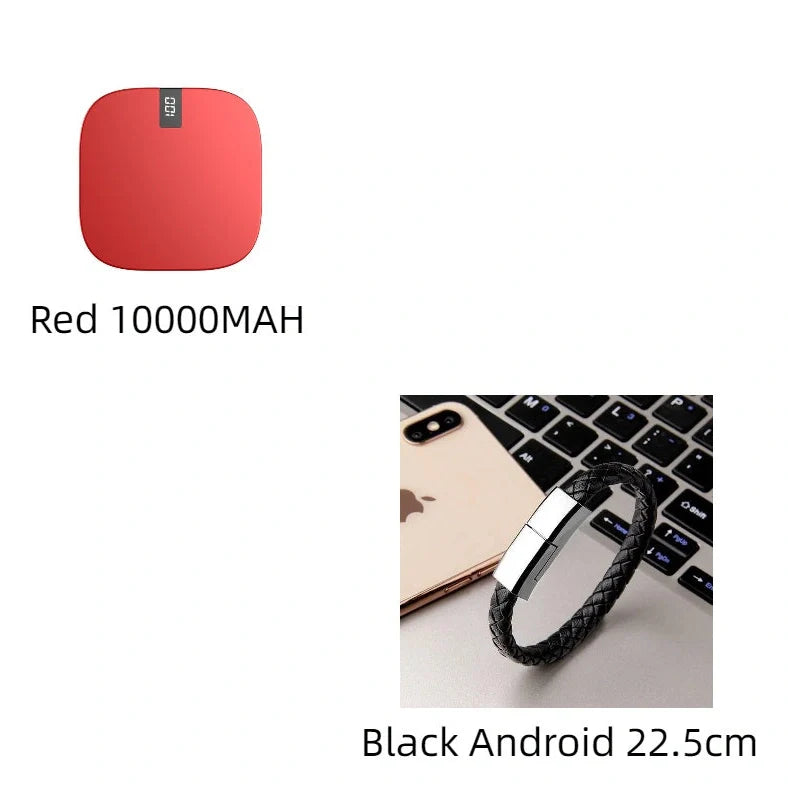 10000mAh mini power bank with digital display showing battery percentage