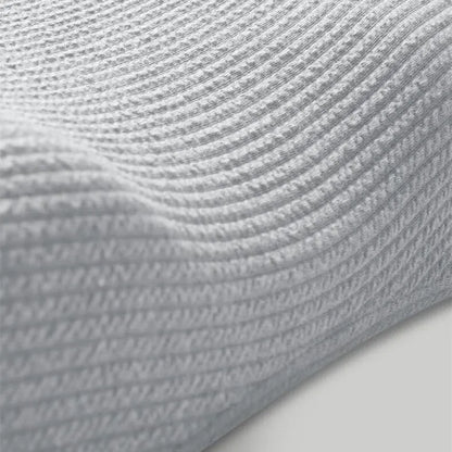 Grey memory foam neck support pillow with knitted cotton cover and adjustable inserts