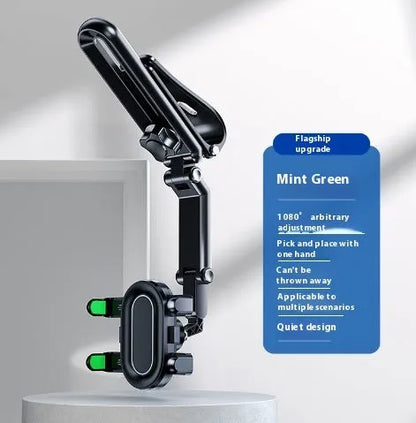 Car multi-function mobile phone bracket with one-clip design for windscreen or dashboard mounting.