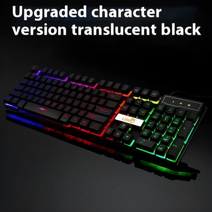 White and black glowing USB cable for gaming keyboards with RGB lighting effects