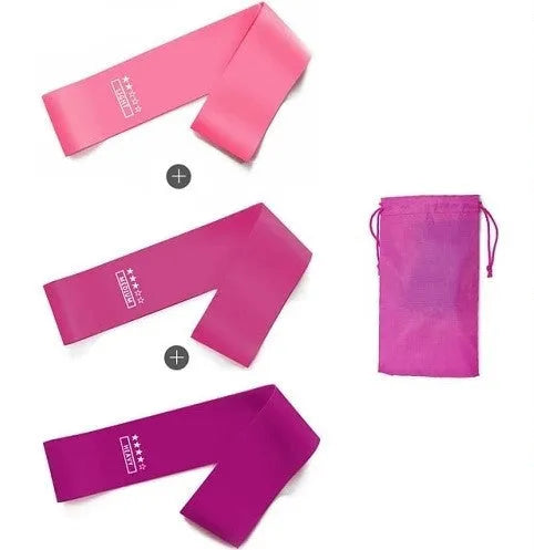 Resistance bands set made of 100% natural latex, five colours, 600mm x 50mm, for Pilates CrossFit fitness