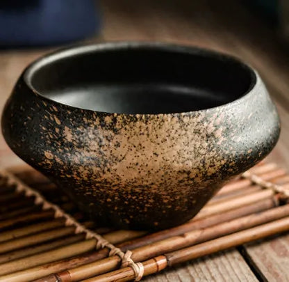 Ceramic tall bowl with Edo pattern, 15cm height, microwave-safe porcelain for soups and noodles