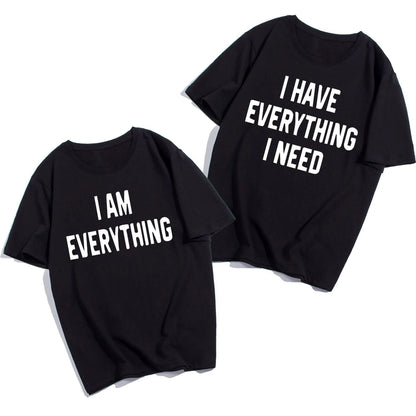Couples short sleeve cotton t-shirts in black and white, sizes S to XXXL and matching sets
