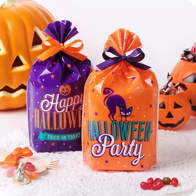 Holy Festival Candy Bag Halloween in orange and dark purple, perfect for festive candy distribution