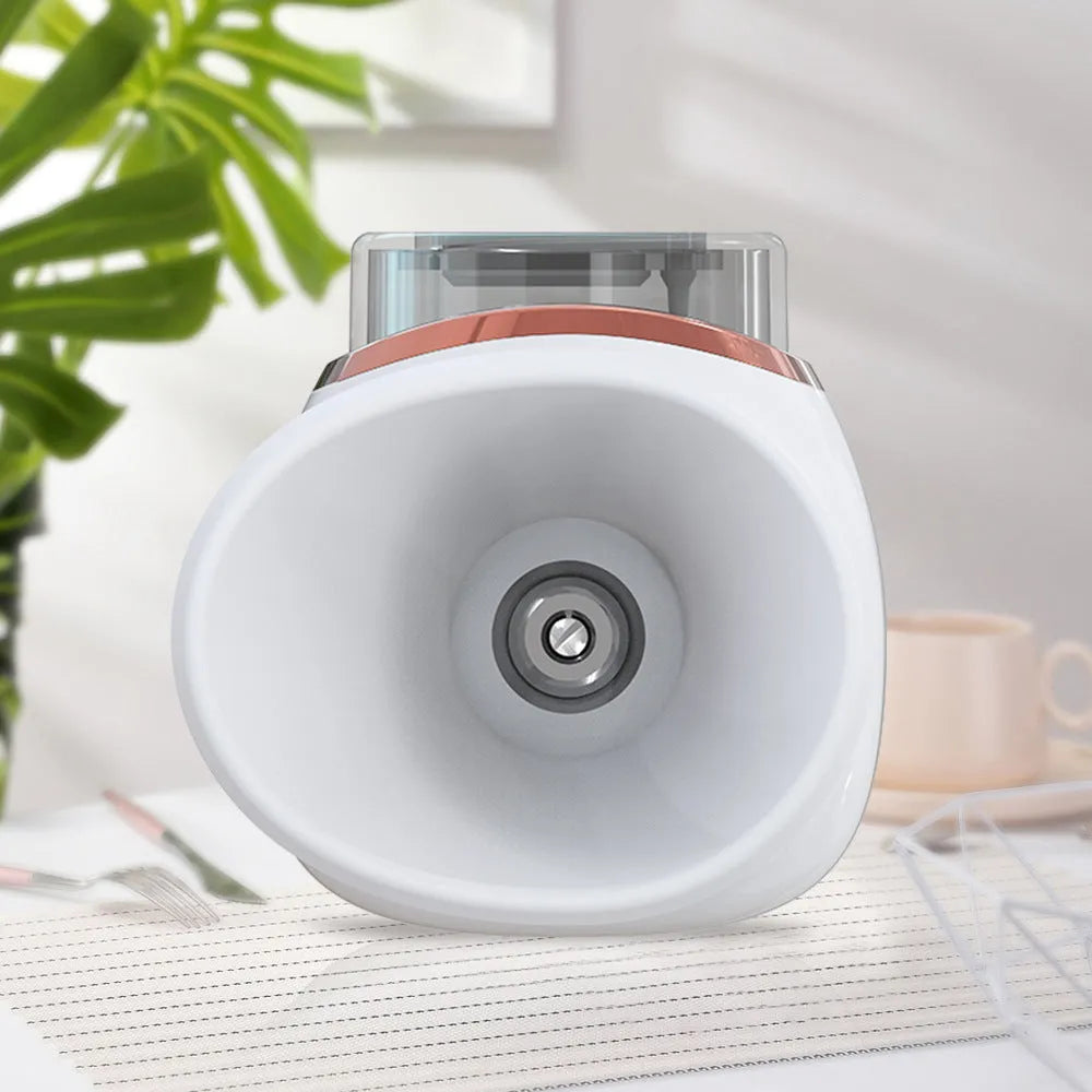 White and purple portable eye humidifier with lithium battery and USB charging cable