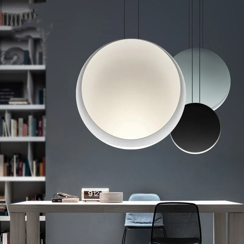 Cosmos design resin bedroom chandelier with round bar, trumpets, and spheres, showing adjustable height.
