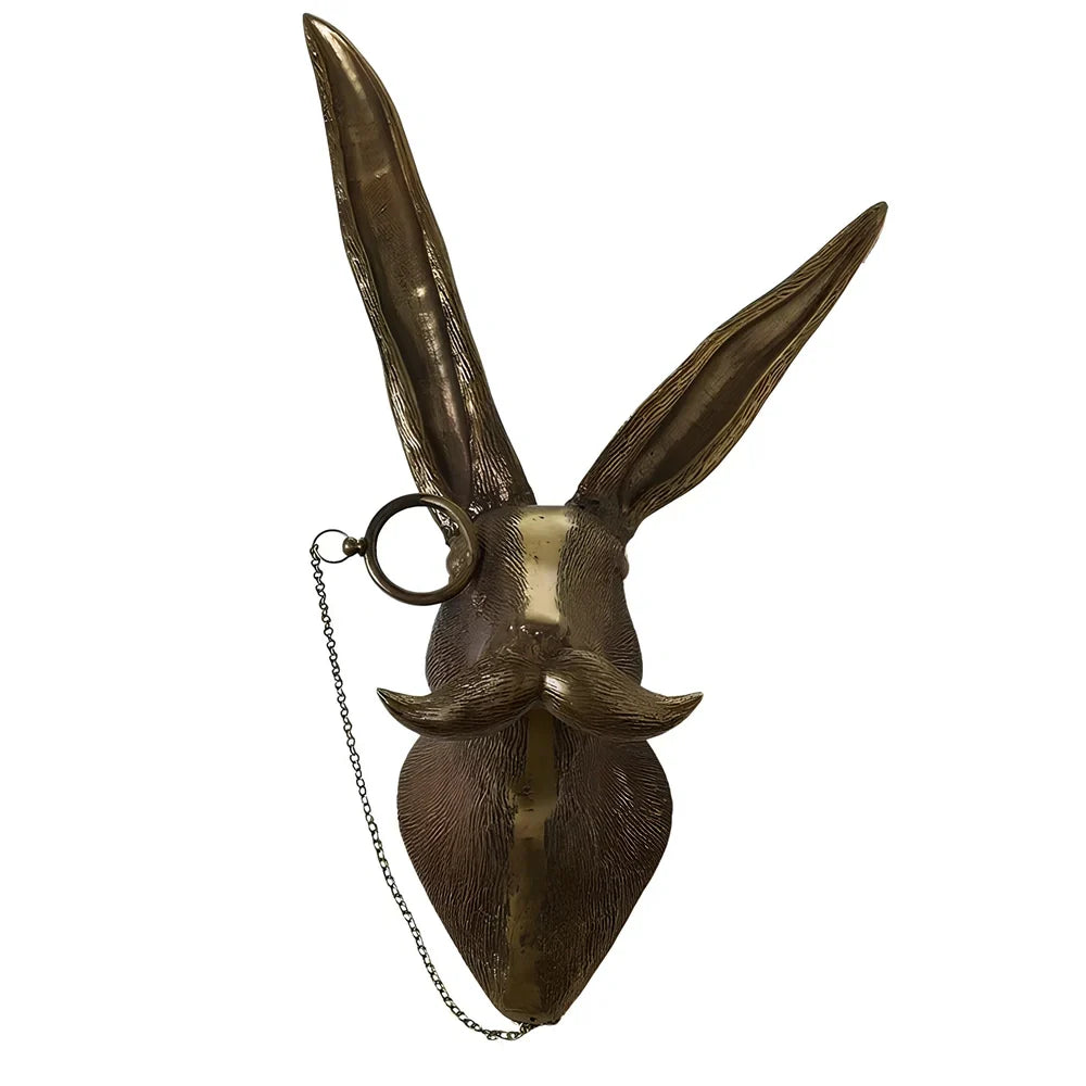 Antique bronze synthetic resin animal pendant in bear shape, 12 cm height for home wall decor