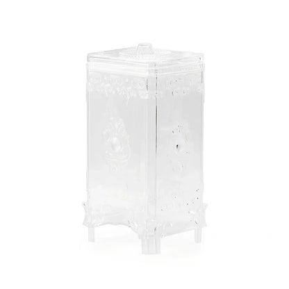 Covered plastic cosmetics storage box with 45-litre capacity in four colour options