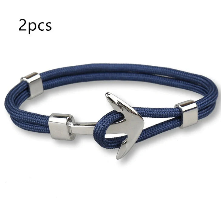 Stylish unisex anchor bracelet with hand strap, perfect for nautical fashion enthusiasts