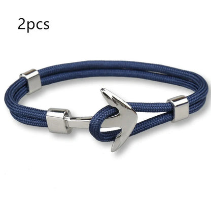 Stylish unisex anchor bracelet with hand strap, perfect for nautical fashion enthusiasts