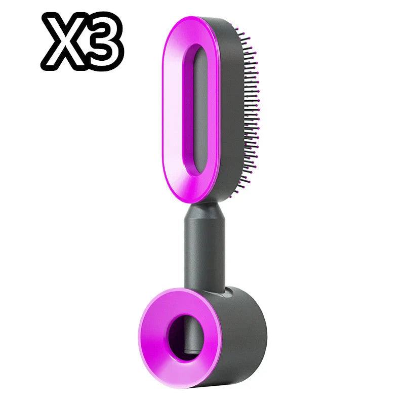 Premium self-cleaning hair brush with airbag massage technology for smooth, healthy hair