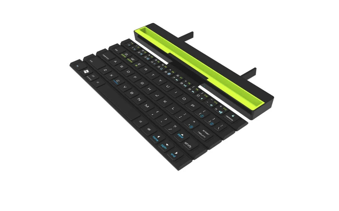 Wireless folding keyboard with Broadcom Bluetooth technology for portable office use