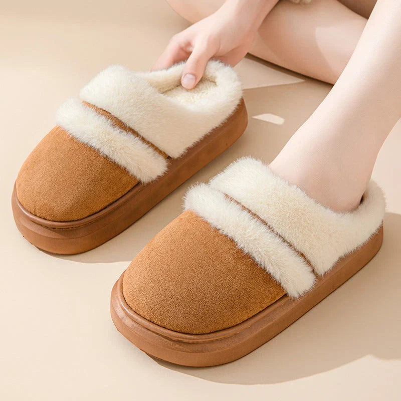 Cozy cotton slippers for women with plush lining, non-slip sole, and cartoon-inspired patterns in various colors