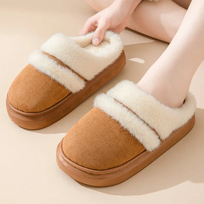 Cozy cotton slippers for women with plush lining, non-slip sole, and cartoon-inspired patterns in various colors