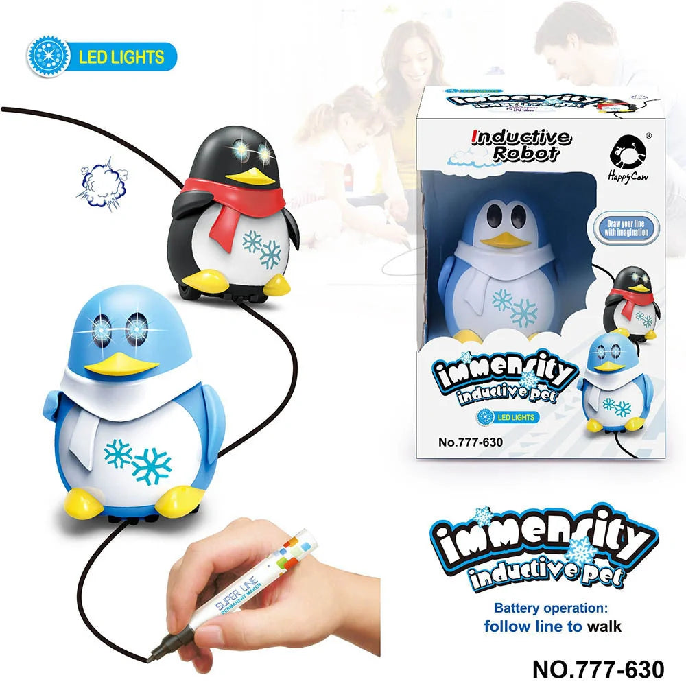Drawn Line Magic Pet Toy Robot Pen with optical sensor following black line