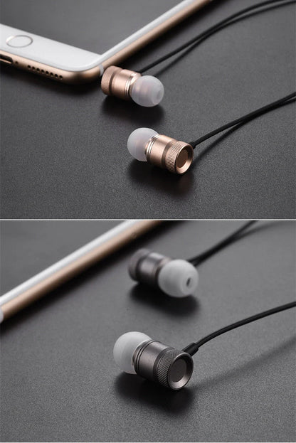 In-ear music video headphones with environmental protection TPE material in black, silver, pink, and gold