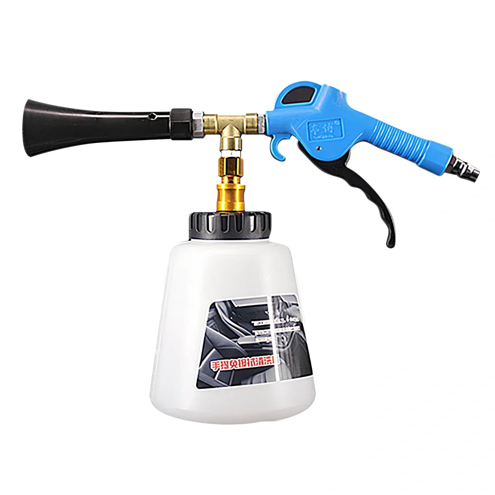 White Blue Tornado Interior Cleaning Gun with 70-120mm tube and 8mm intake for 7-9 Mpa car detailing