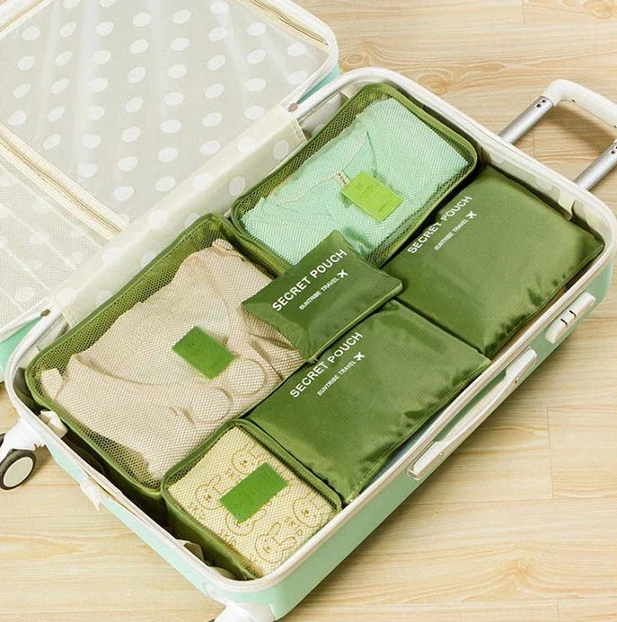 High-quality 6-in-1 waterproof travel organizer cubes in various colors for efficient packing and organization