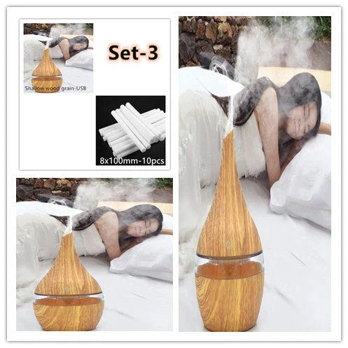 Elegant ultrasonic essential oil diffuser with whisper-soft mist and soothing aromas for relaxing home ambience