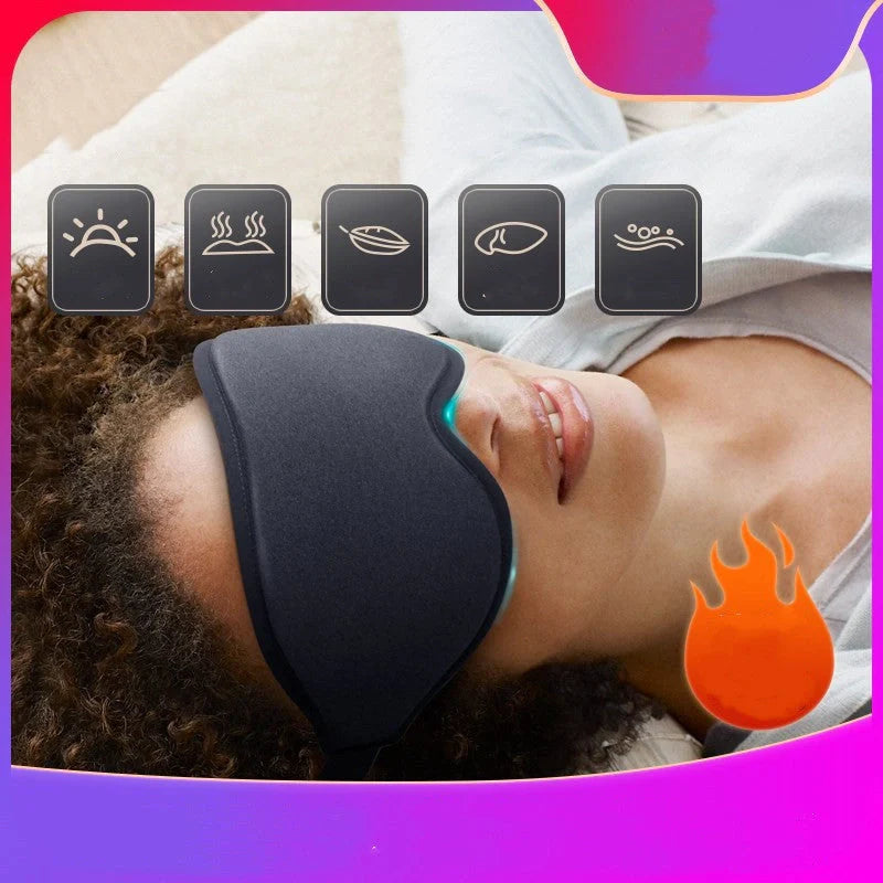 3D No Nose Wing Eye Mask in black with memory foam for fatigue relief
