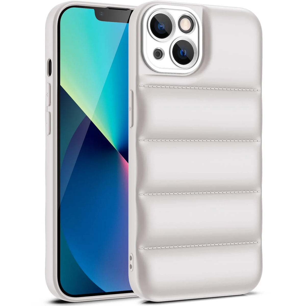 Solid colour TPU protective phone case for iPhone Pro Max and 6.1-inch models on a white background.