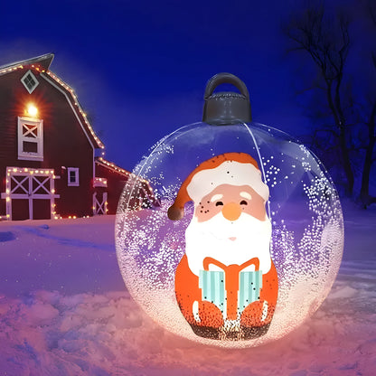 Red and white Santa Claus inflatable Christmas ball decoration hanging, approx 60cm in size.