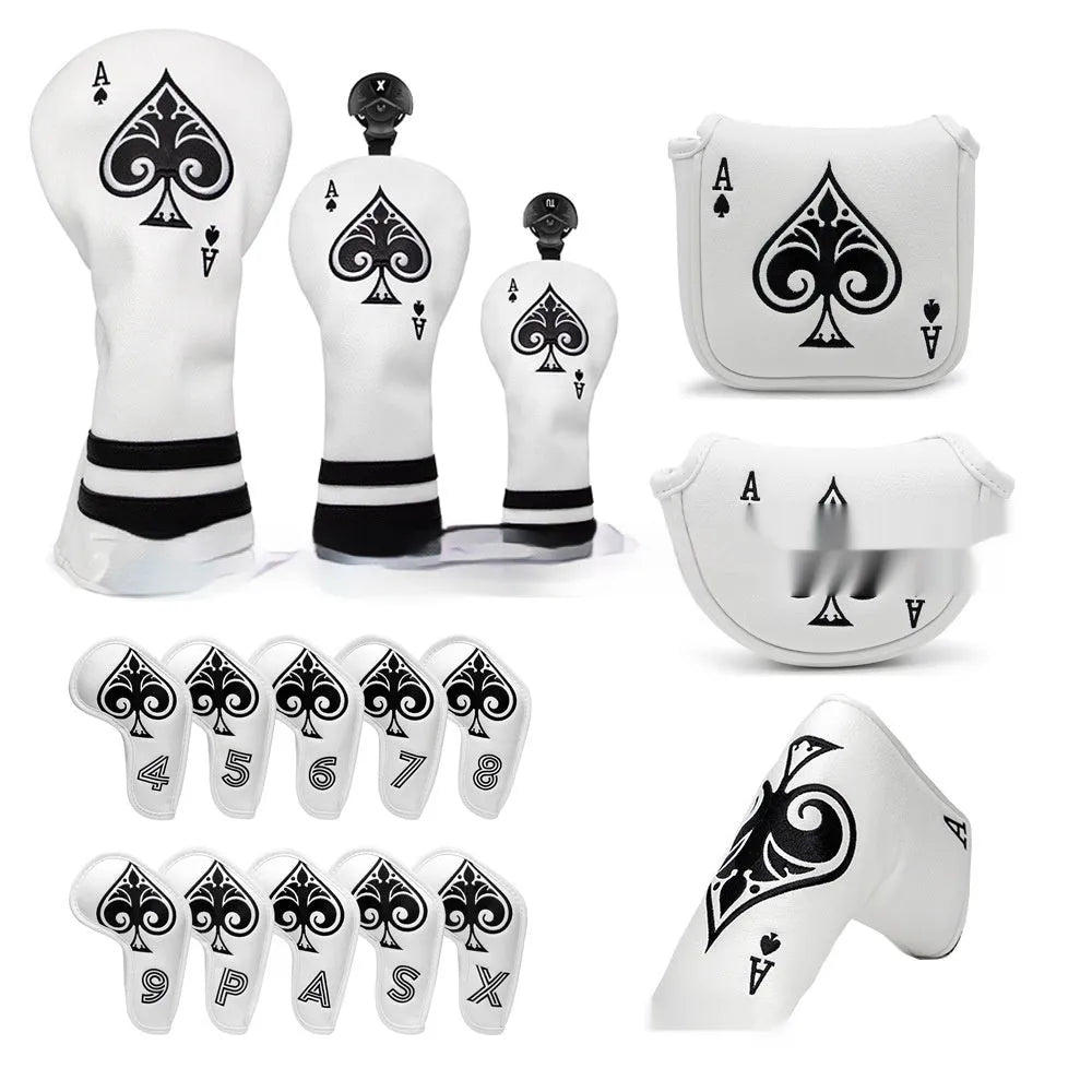 PU golf putter sleeve protection cover accessory shown in available colour options