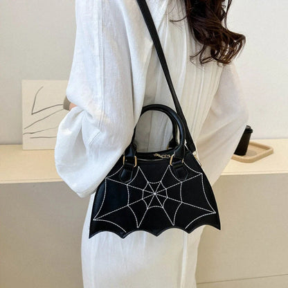 Stylish spider web design shoulder bag in various colours for Halloween fashion