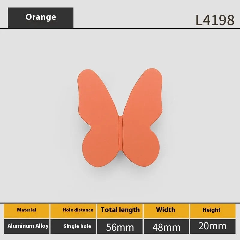 Butterfly cartoon cabinet door handle in multiple colours for children's room furniture