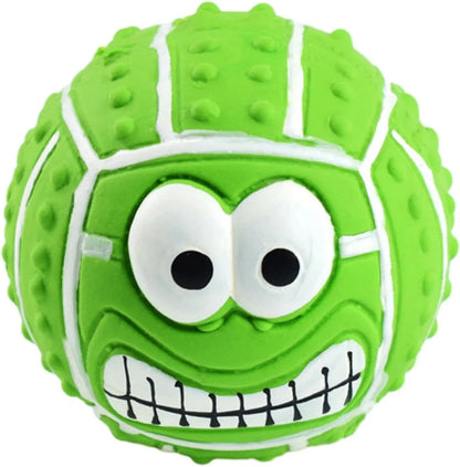Colourful latex dog balls with smiley faces, suitable for small dogs and cats