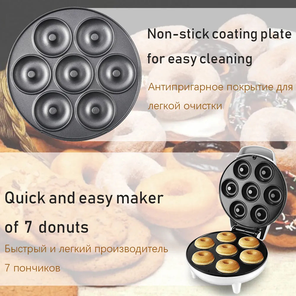 White donut maker machine with 23cm baking pan for homemade doughnuts and cakes