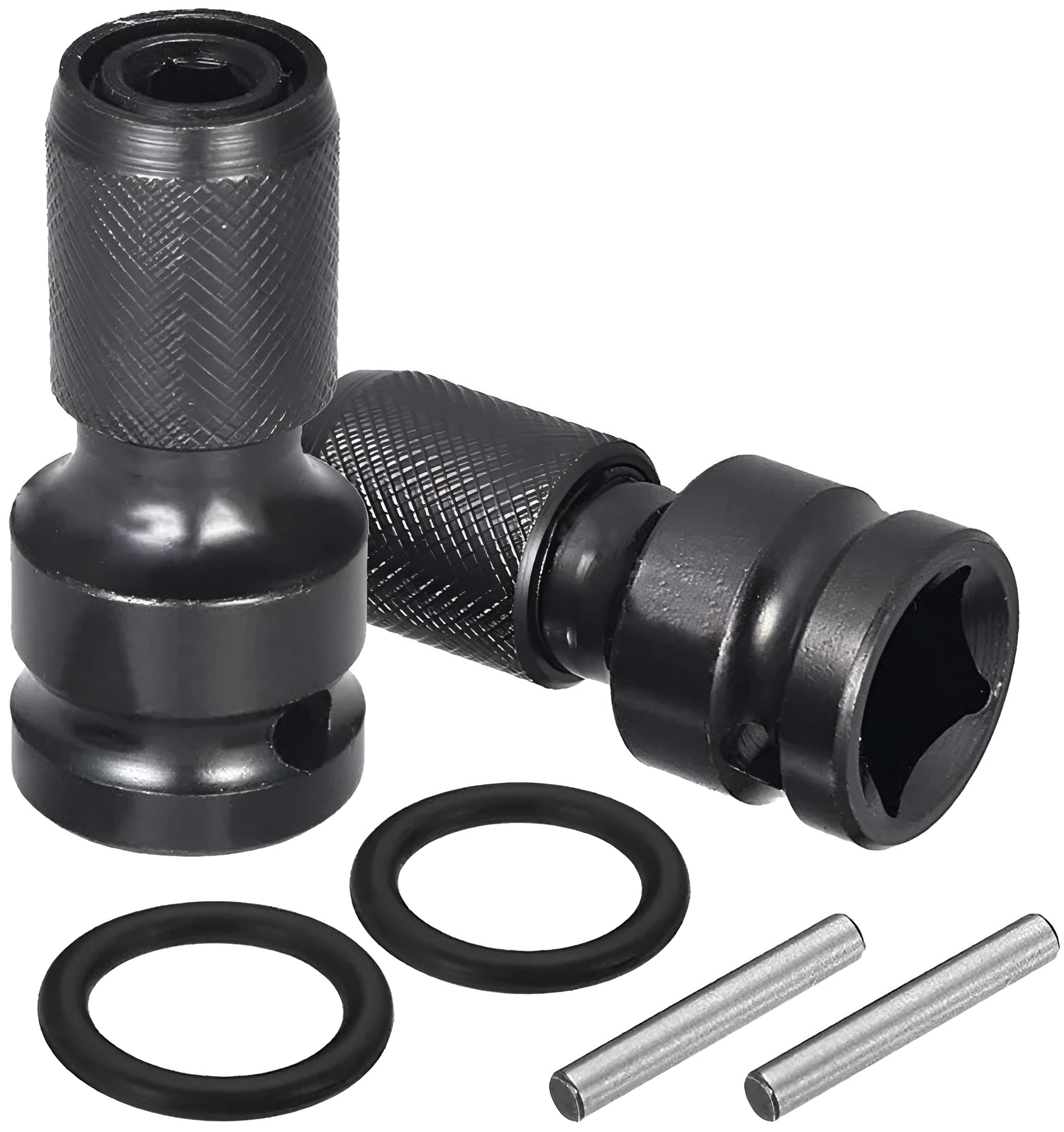 Scaling bit holder with telescopic sleeve and O-ring bolt made from No. 45 steel for socket wrench conversions.