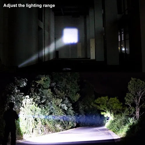 Mini black aluminium alloy telescopic LED flashlight with clip and zoom adjustment