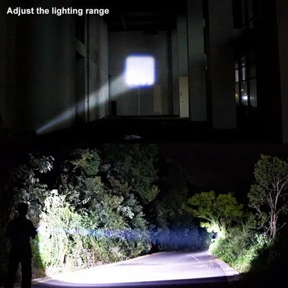 Mini black aluminium alloy telescopic LED flashlight with clip and zoom adjustment
