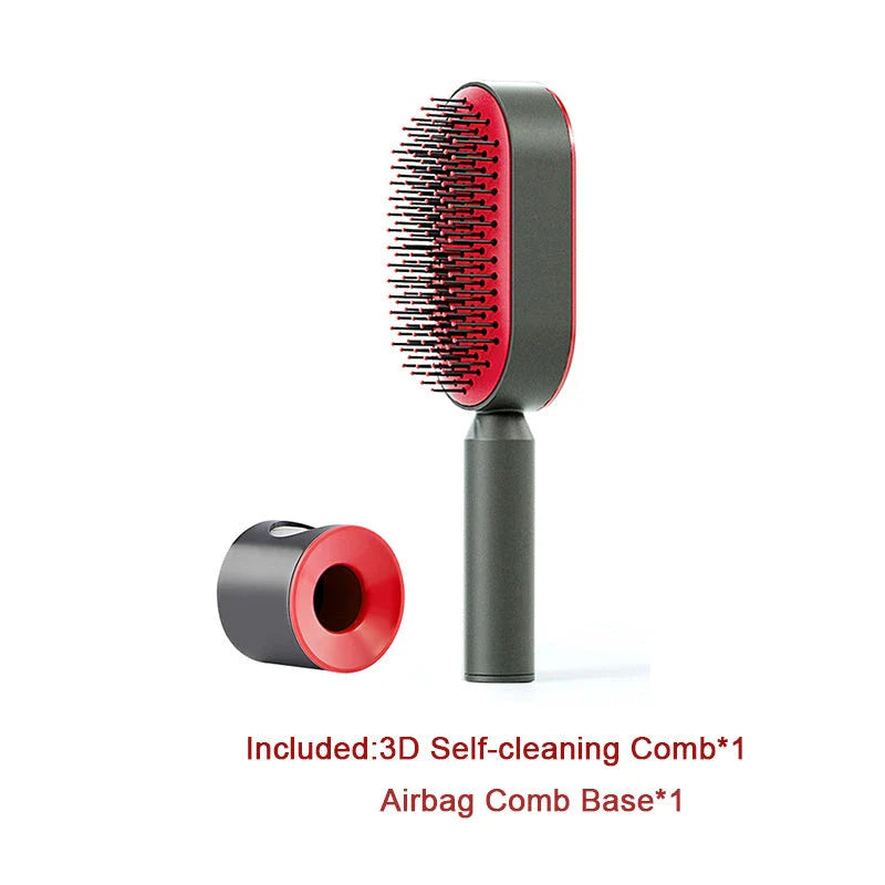 Premium self-cleaning hair brush with airbag massage technology for smooth, healthy hair