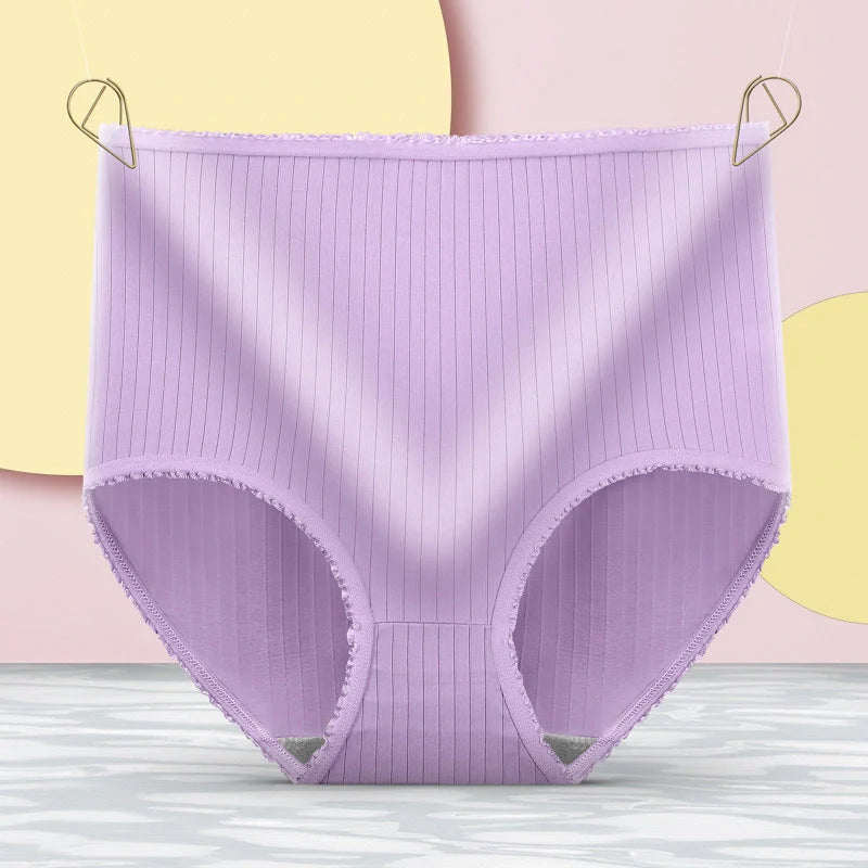 Ladies' high waist tummy control panties in milk silk for a smooth, comfortable fit