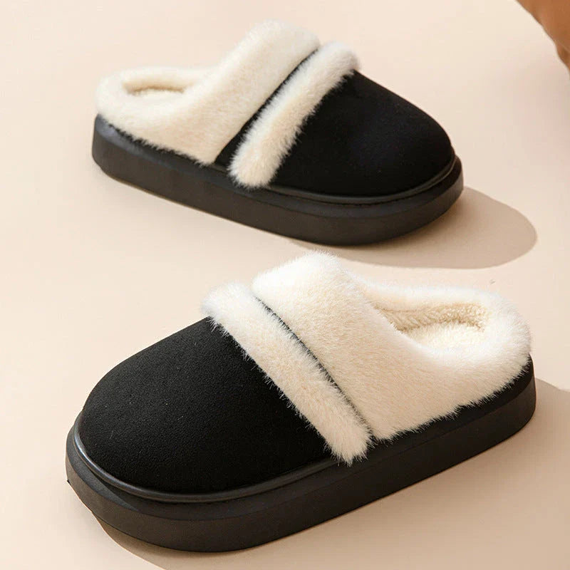 Cozy cotton slippers for women with plush lining, non-slip sole, and cartoon-inspired patterns in various colors