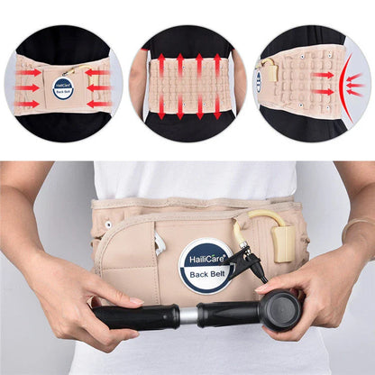 Ergonomic back support belt with adjustable lumbar traction and heat therapy for pain relief
