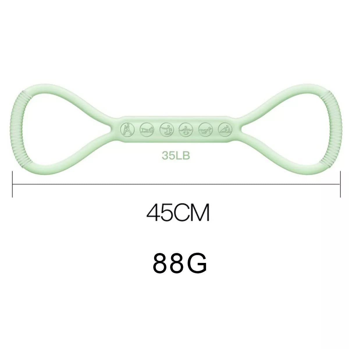 8-character Puller Silicone Yoga Mini Band Kit with Light, Medium, and Heavy resistance bands