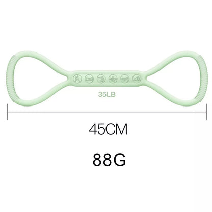 8-character Puller Silicone Yoga Mini Band Kit with Light, Medium, and Heavy resistance bands