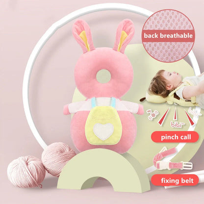 Baby head protection cushion backpack with anti-fall pillow for toddlers in various colours