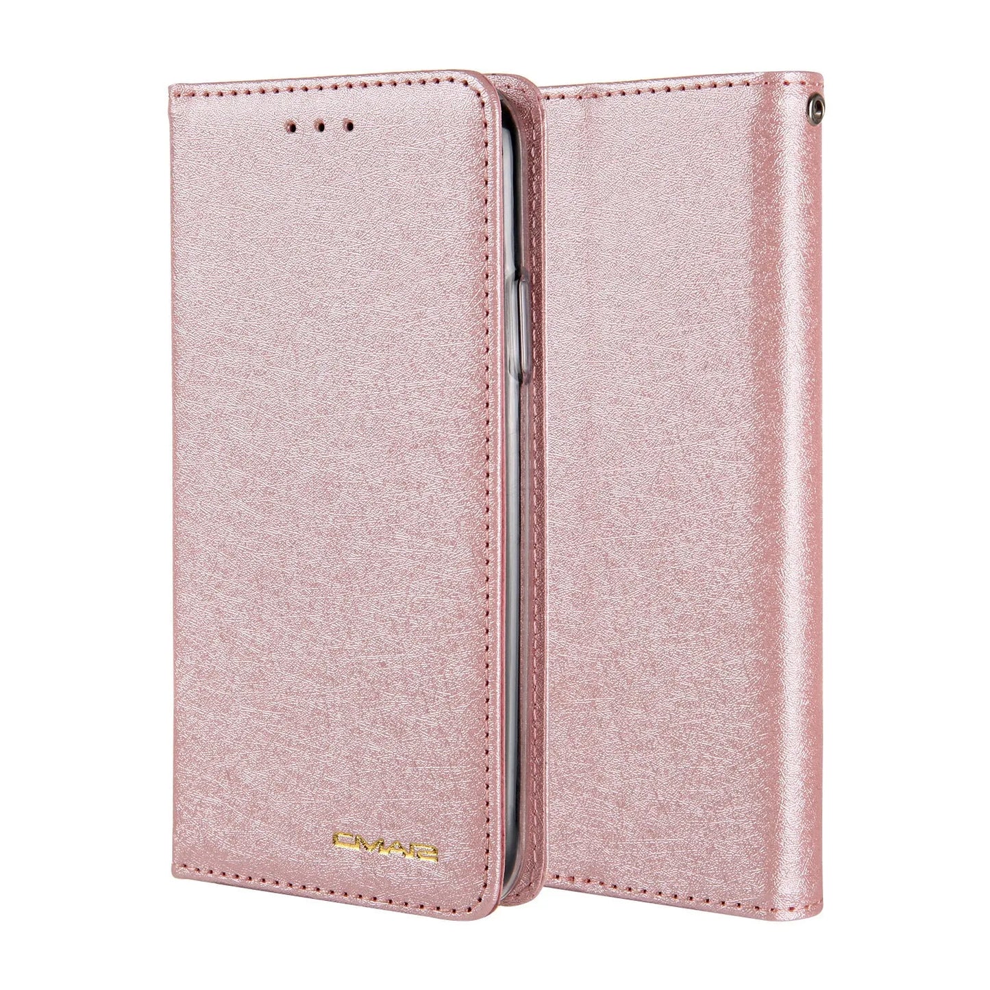 Black PU leather flip phone case for iPhone with open card holder slots