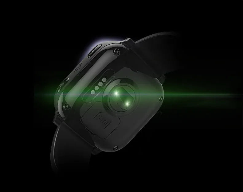 Black smart positioning watch for elderly monitoring with wrist strap and SOS functionality