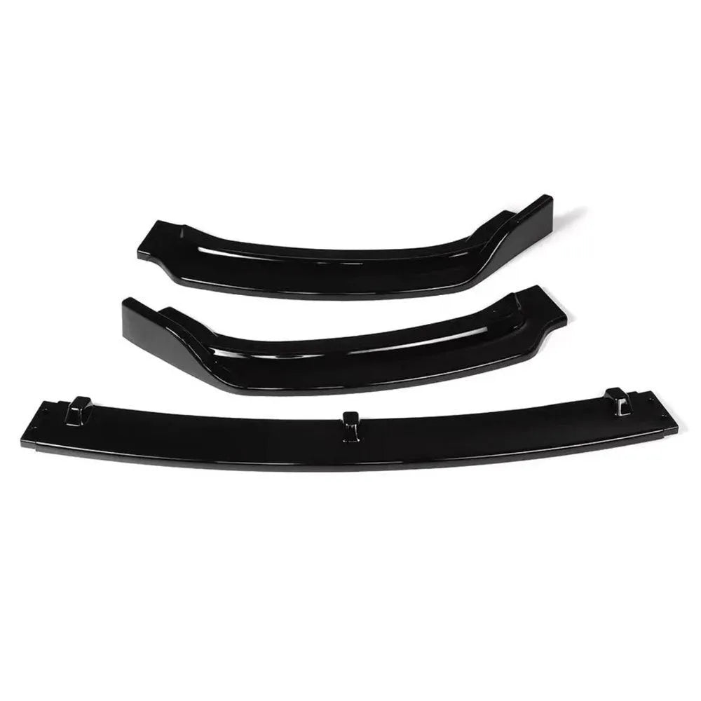 Bright black polypropylene front bumper lip for BMW F30 F35 3 Series, shown from a front angle.