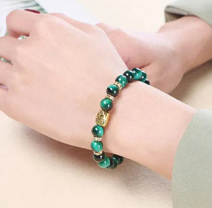 Handcrafted natural stone alloy bracelet showing tiger eye and agate components in 6cm size