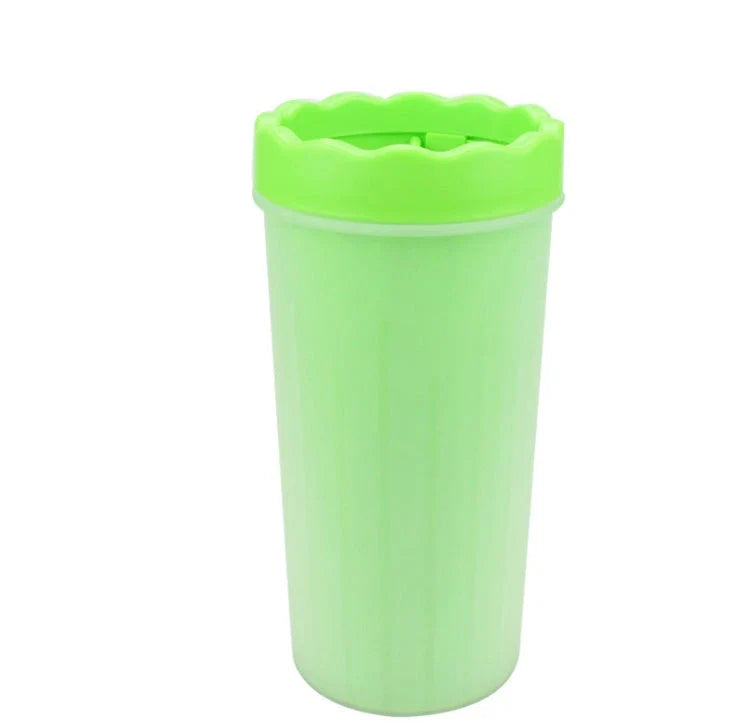 Silicone dog paw cleaning cup with soft bristles for easy and gentle paw washing
