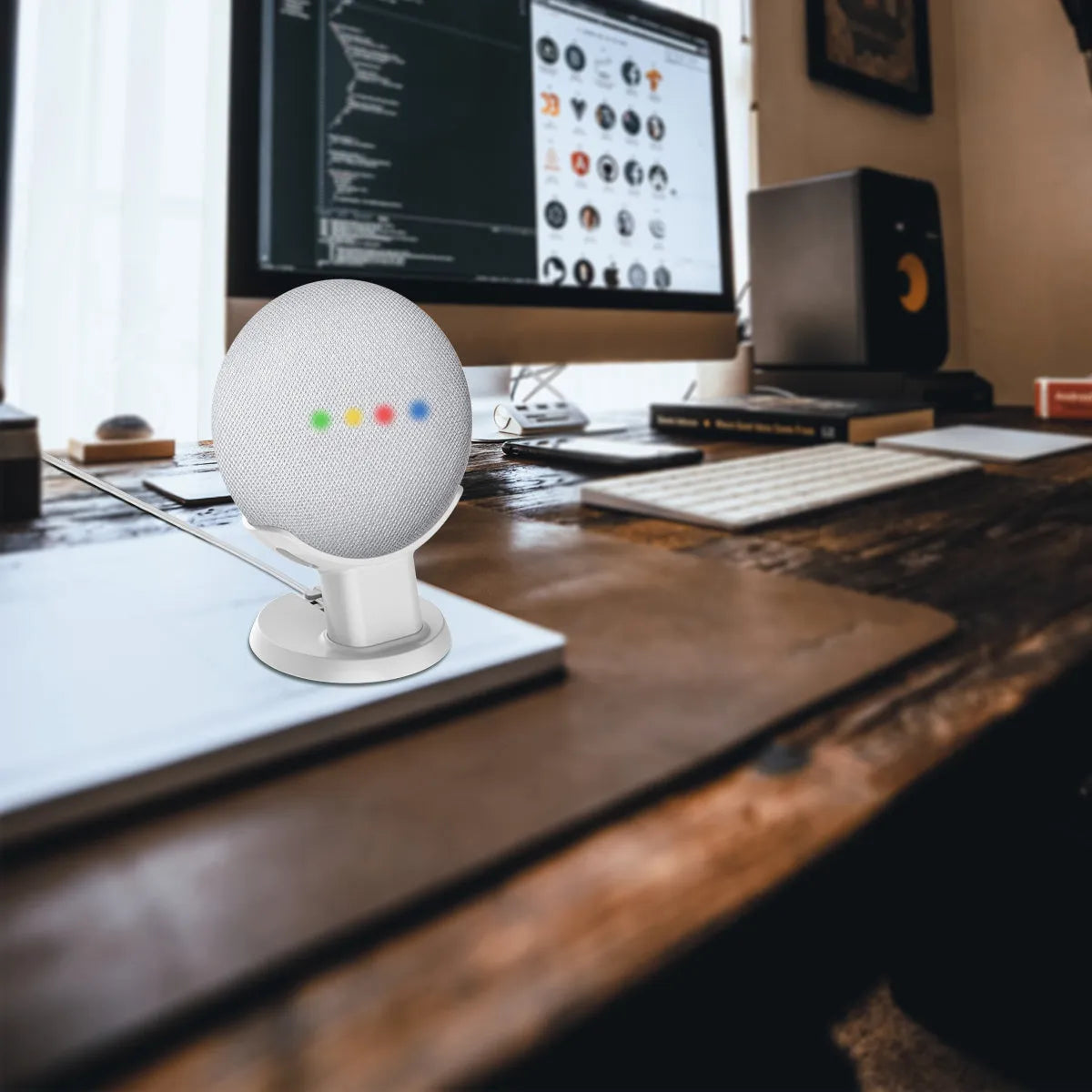 PlusAcc Google Home Mini stand in black and white colour options