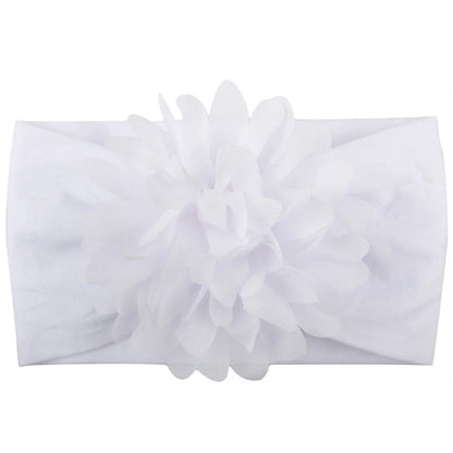 Handcrafted chiffon flower baby headband for little princesses, available in various colours and styles.