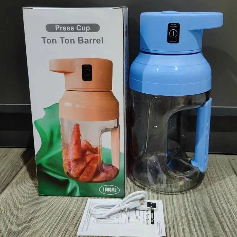 USB rechargeable portable blender with large 50-ounce capacity, powerful 80-watt motor, and precision steel blades for blending fresh juices and smoothies on the go.